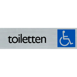 Invaliden toiletten - Aluminium look zelfklevend deurbordje